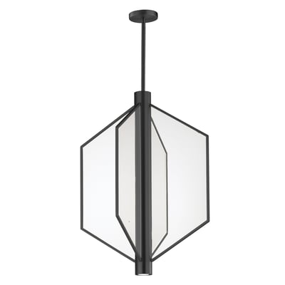 ET2 Telstar Pendant light in a sleek Black finish, featuring a modern design with a steel frame and multiple hanging light elements.