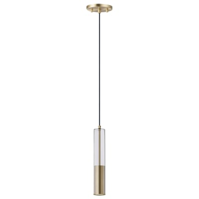 ET2 Torch Pendant in Satin Brass finish, featuring an elegant Aluminium design with a sleek, modern aesthetic, suspended from a minimalist ceiling mount.