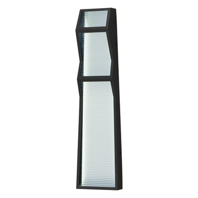 ET2 Totem Outdoor Wall Sconce in Black Aluminum finish, featuring a sleek, modern design with a rectangular shape and soft ambient lighting.