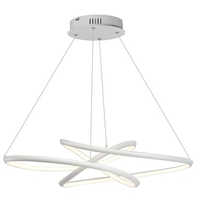ET2 Twisted Pendant in Matte White finish, crafted from Aluminum, elegantly suspended with a unique twisted design, casting a soft, ambient glow.