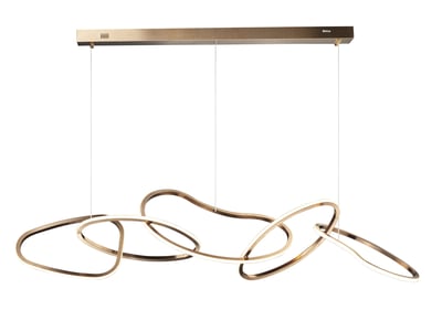ET2 Unity Linear Pendant in Brushed Champagne finish, crafted from Steel, elegantly suspended with a sleek, modern design ideal for contemporary spaces.
