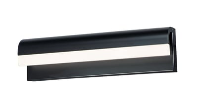 ET2 Waterfall Bathroom Vanity Light in Black finish, featuring a sleek, modern design with cascading LED lights, mounted on an Aluminum base.
