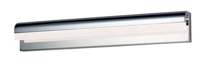 ET2 Waterfall Bathroom Vanity Light in Polished Chrome finish, featuring a sleek, modern design with cascading glass elements and an Aluminum base.