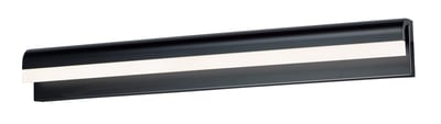 ET2 Waterfall Bathroom Vanity Light in a sleek Black finish, featuring a modern design with cascading LED lights and an Aluminum frame.