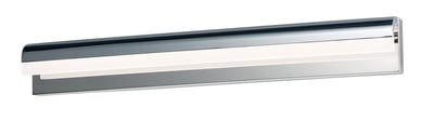 ET2 Waterfall Bathroom Vanity Light with a sleek design, featuring a polished chrome finish and aluminum construction, elegantly illuminating a modern bathroom.