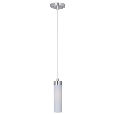 ET2 Cilandro LED Mini Pendant with a sleek, modern design, featuring a brushed aluminum finish and a cylindrical frosted glass shade.