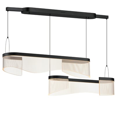 ET2 Sonata 48" LED Pendant light with a sleek, modern design, featuring a polished chrome finish and adjustable suspension for versatile lighting.