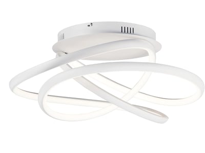 ET2 Twisted LED Flush Mount with a spiral design, featuring a sleek chrome finish and integrated LED lights for modern, energy-efficient illumination.