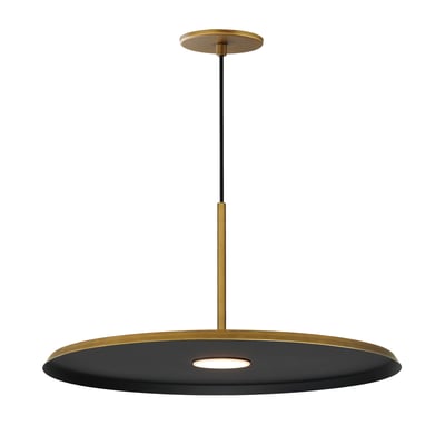 ET2 Berliner Pendant in Antique Brass finish, crafted from durable steel, elegantly illuminating modern spaces.
