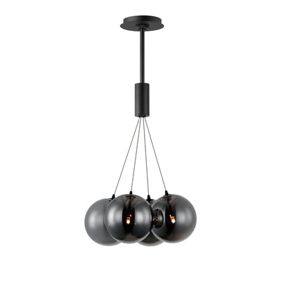 ET2 Burst Multi-Light Pendant in Black finish, featuring steel and glass materials, perfect for modern lighting decor.