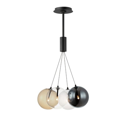 ET2 Burst Multi-Light Pendant in Black, featuring Steel and Glass materials for a modern lighting solution.