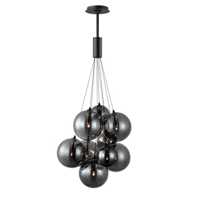 ET2 Burst Multi-Light Pendant in Black, featuring Steel and Glass materials for a modern lighting solution.