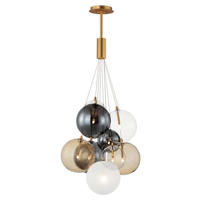 ET2 Burst Multi-Light Pendant in Gold, featuring Steel and Glass materials for a modern, elegant lighting solution.