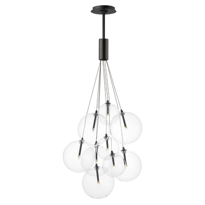 ET2 Burst Multi-Light Pendant in Black, featuring Steel and Glass materials for a modern lighting solution.