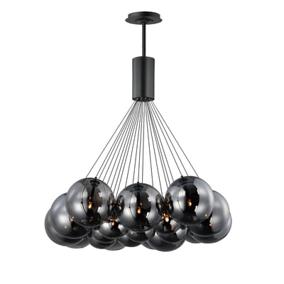 ET2 Burst Multi-Light Pendant in Black, featuring Steel and Glass design for modern lighting elegance.