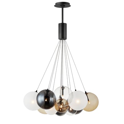 ET2 Burst Multi-Light Pendant in Black, featuring Steel and Glass materials for a modern lighting solution.