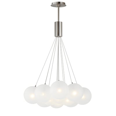 ET2 Burst Multi-Light Pendant in Satin Nickel, featuring a modern design with steel and glass materials for stylish lighting.