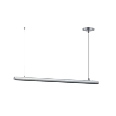 ET2 Continuum Linear Pendant in Satin Aluminum with Acrylic and Aluminum materials, perfect for modern lighting decor.