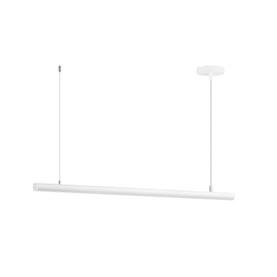 ET2 Continuum Linear Pendant in White finish, featuring sleek Acrylic and Aluminum design for modern lighting elegance.