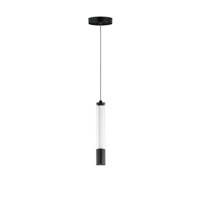 ET2 Cortex Pendant in Black finish, featuring sleek steel, aluminum, and glass design for modern lighting solutions.
