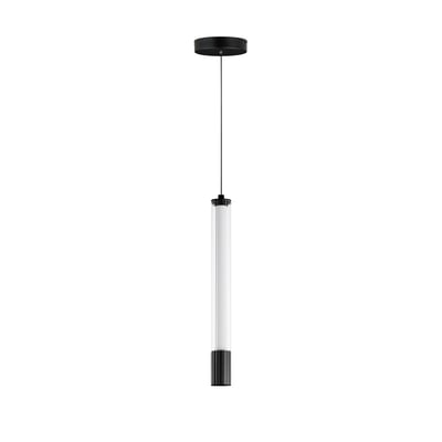 ET2 Cortex Pendant in Black finish, featuring steel, aluminum, and glass materials for a modern lighting solution.