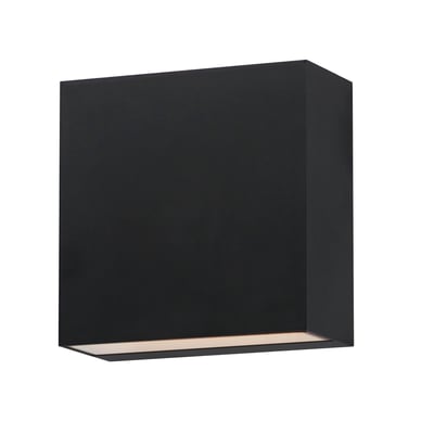 ET2 Cubed Outdoor Wall Sconce in Black Aluminum, modern design for stylish outdoor lighting.