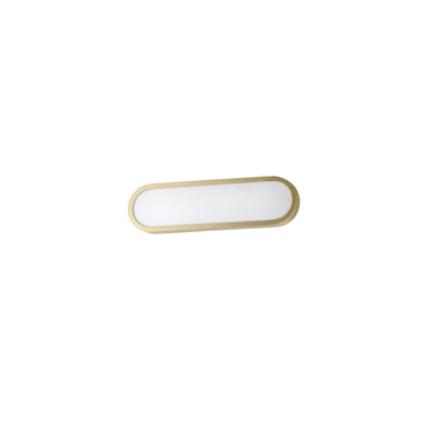 ET2 Latitude Bathroom Wall Sconce in a sleek Gold finish, featuring a modern design with Aluminum and Polycarbonate materials, elegantly illuminating the space.