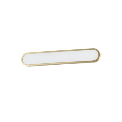 ET2 Latitude Bathroom Wall Sconce with a sleek Gold finish, featuring an Aluminum and Polycarbonate design, elegantly mounted on a bathroom wall.
