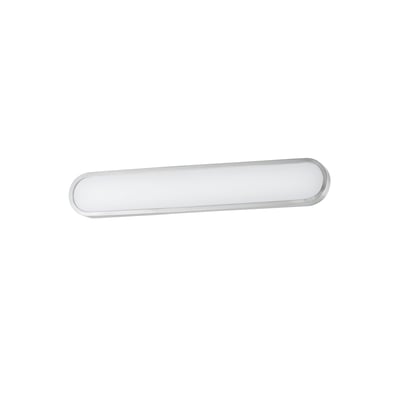 ET2 Latitude Bathroom Wall Sconce with a sleek Satin Nickel finish, featuring a modern design with Aluminum and Polycarbonate materials.