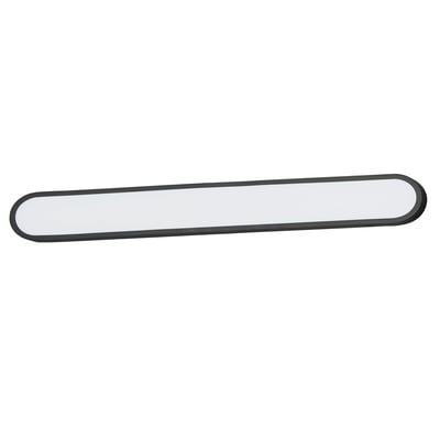 ET2 Latitude Bathroom Wall Sconce in Black finish, featuring a sleek, modern design with an Aluminum frame and a minimalist rectangular light fixture.