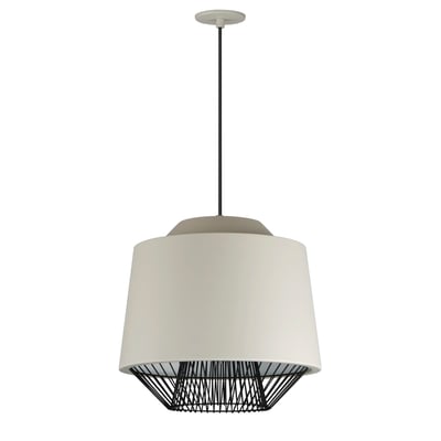 ET2 Phoenix Pendant, a modern light fixture with a sleek Aluminum design, featuring a Gray with Black finish, elegantly suspended from the ceiling.
