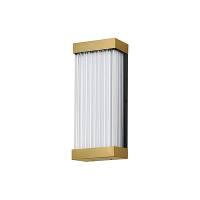 ET2 Acropolis Outdoor Wall Mount in Natural Aged Brass, durable aluminum design for stylish outdoor lighting.