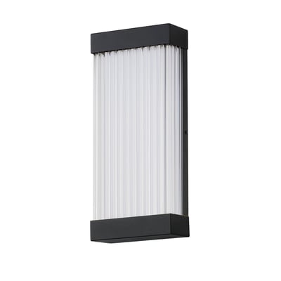ET2 Acropolis Outdoor Wall Mount in Black Aluminum, stylish lighting fixture for exterior spaces.