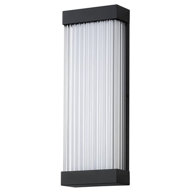 ET2 Acropolis Outdoor Wall Mount in Black Aluminum, stylish lighting fixture for outdoor spaces.
