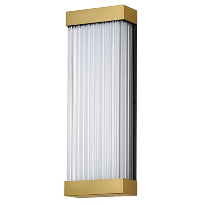 ET2 Acropolis Outdoor Wall Mount in Natural Aged Brass, durable aluminum design for stylish outdoor lighting.