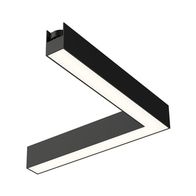 ET2 Continuum 90 Degree Corner Track Light in Black, made of durable aluminum, perfect for modern lighting solutions.