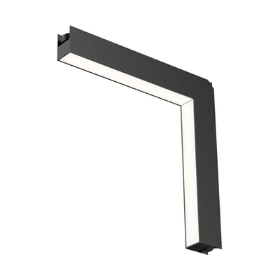 ET2 Continuum Wall to Ceiling Corner Track Light in Black Aluminum, perfect for modern home lighting solutions.