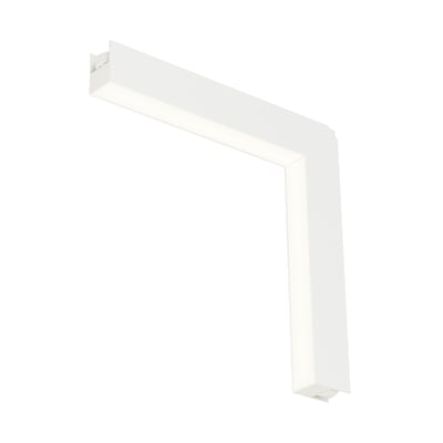 ET2 Continuum Wall to Ceiling Corner Track Light in White, Aluminum finish, perfect for modern interior lighting solutions.