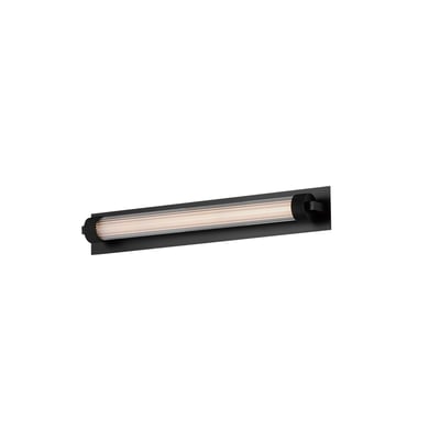 ET2 Doric Wall Sconce in Black finish, featuring a sleek, modern design with a steel frame and minimalist aesthetic, mounted on a wall.