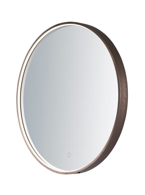 ET2 Round LED Mirror with an Anodized Bronze finish and Steel frame, featuring a sleek, modern design with integrated LED lighting.