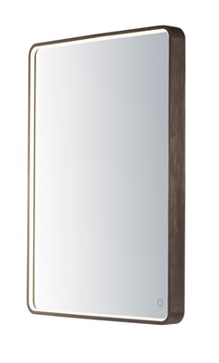 ET2 Rectangular LED Mirror with Anodized Bronze finish and Steel frame, featuring energy-efficient LED lighting for a modern and stylish bathroom.