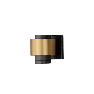 ET2 Reveal Wall Mount in Black with Gold finish, featuring a sleek Steel design, elegantly mounted on a wall, showcasing modern style and sophistication.