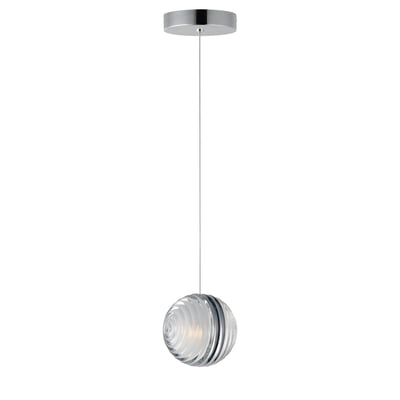 ET2 Pulse Acrylic Pendant with a sleek, modern design featuring a clear acrylic finish, suspended by a thin wire, casting a warm, ambient glow.