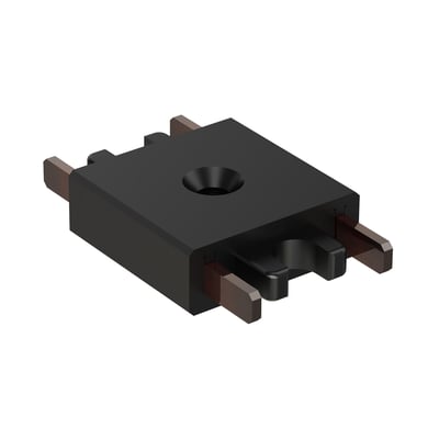 ET2 Continuum Track End to End Connector in Black, made of durable PC material for seamless lighting installation.
