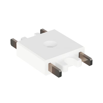 ET2 Continuum Track End to End Connector in White, made of durable PC material for seamless lighting solutions.