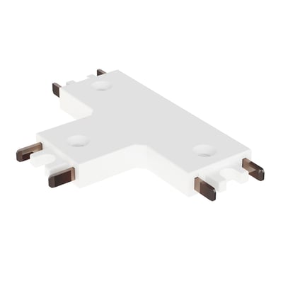 ET2 Continuum Track 3-Way T Connector in White, made of durable PC material, perfect for versatile lighting solutions.