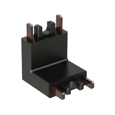 ET2 Continuum Track Wall to Ceiling Connector in Black PC material for seamless installation and modern design.