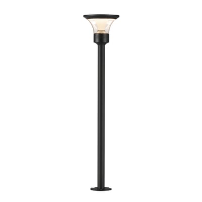 ET2 Alumilux Landscape Fountainhead Path Light in Black, made of durable aluminum, enhances outdoor spaces with elegant illumination.