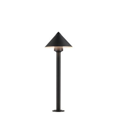 ET2 Alumilux Landscape Cone Path Light in Black Aluminum, perfect for illuminating outdoor pathways and enhancing garden aesthetics.