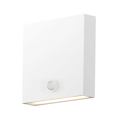 ET2 Brik Outdoor Wall Sconce in White, Aluminum finish, perfect for enhancing outdoor spaces with modern lighting.